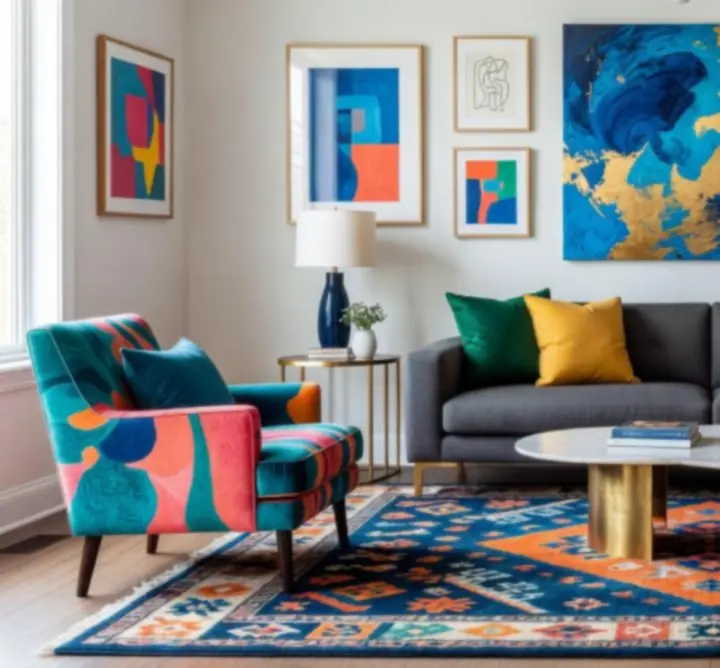 Lulu & Georgia trendi, színes berendezés a Design Home játékban